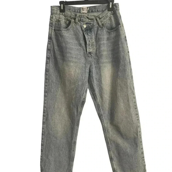 Princess Polly Holly Criss Cross straight leg High Waist Asymmetrical size 8 - Picture 5 of 12